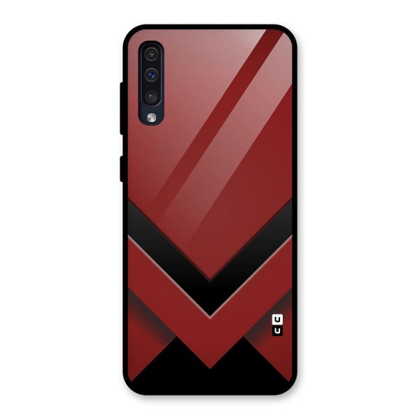 Red Black Fold Glass Back Case for Galaxy A50