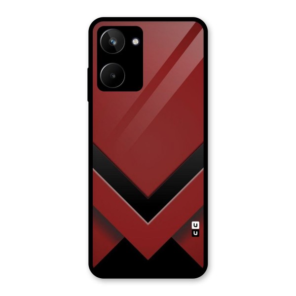 Red Black Fold Glass Back Case for Realme 10