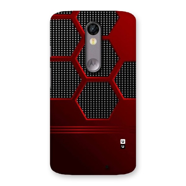 Red Black Hexagons Back Case for Moto X Force