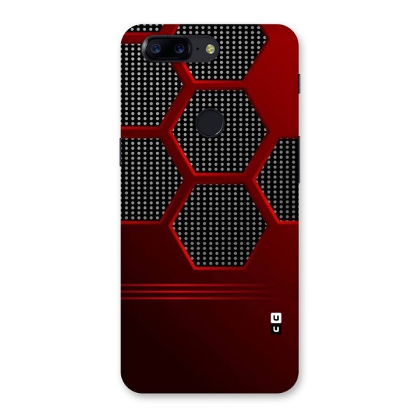 Red Black Hexagons Back Case for OnePlus 5T