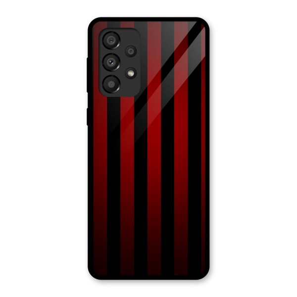 Red Black Stripes Glass Back Case for Galaxy A33 5G