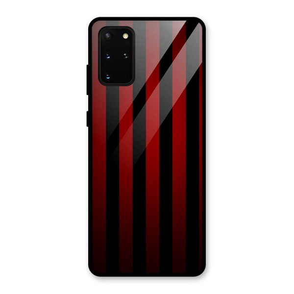 Red Black Stripes Glass Back Case for Galaxy S20 Plus