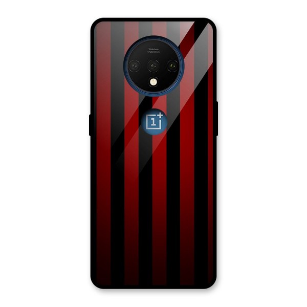Red Black Stripes Glass Back Case for OnePlus 7T