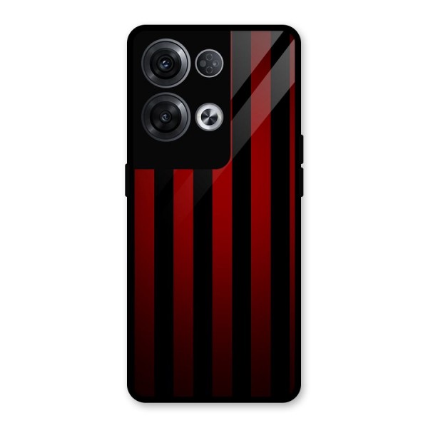 Red Black Stripes Glass Back Case for Oppo Reno8 Pro 5G