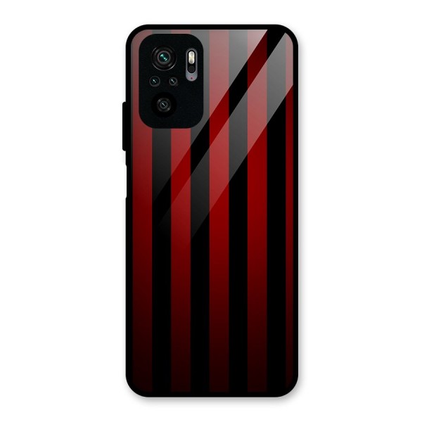 Red Black Stripes Glass Back Case for Redmi Note 10S