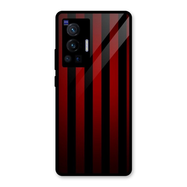 Red Black Stripes Glass Back Case for Vivo X70 Pro