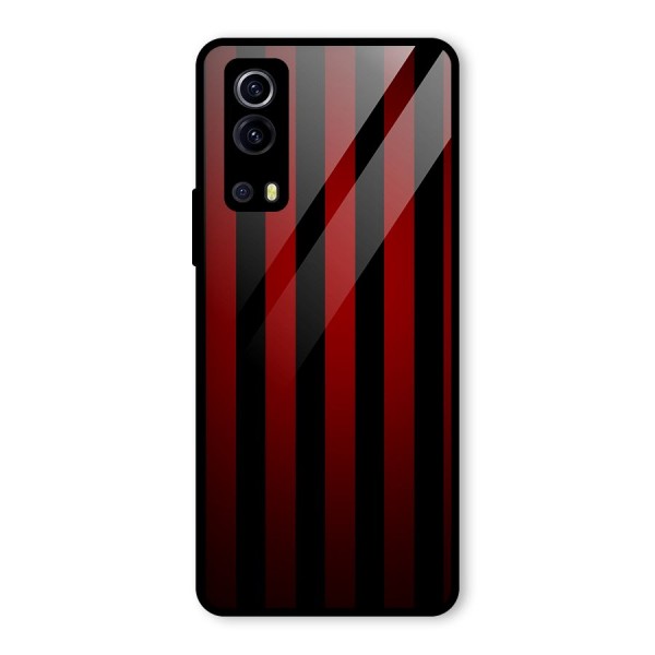 Red Black Stripes Glass Back Case for Vivo iQOO Z3