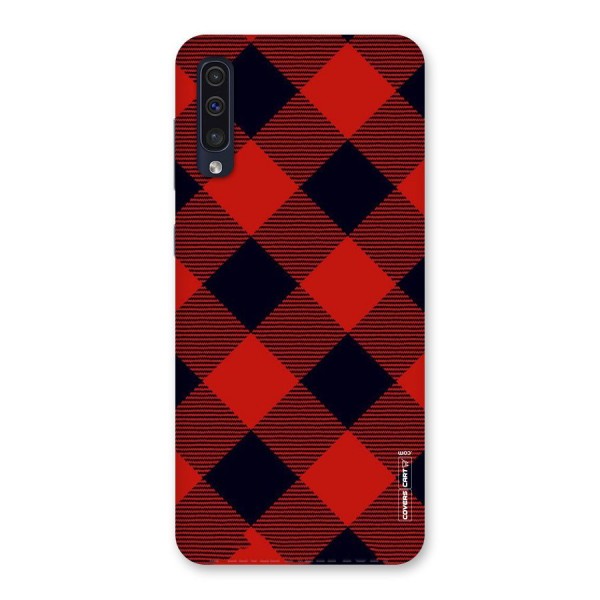 Red Diagonal Check Back Case for Galaxy A50