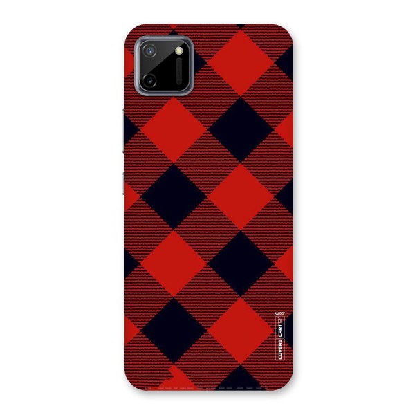 Red Diagonal Check Back Case for Realme C11