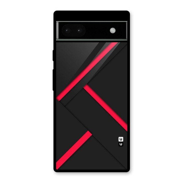 Red Disort Stripes Glass Back Case for Google Pixel 6a