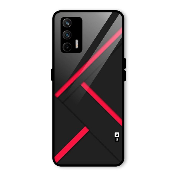 Red Disort Stripes Glass Back Case for Realme X7 Max