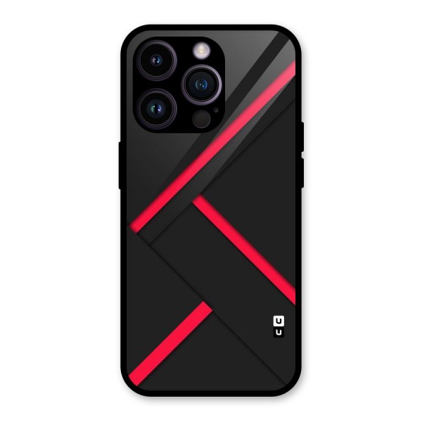 Red Disort Stripes Glass Back Case for iPhone 14 Pro