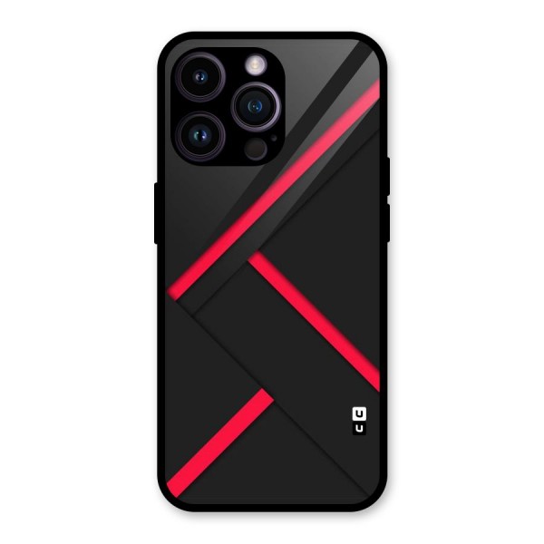 Red Disort Stripes Glass Back Case for iPhone 14 Pro Max