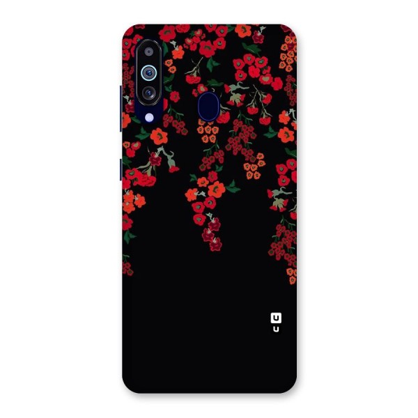 Red Floral Pattern Back Case for Galaxy M40