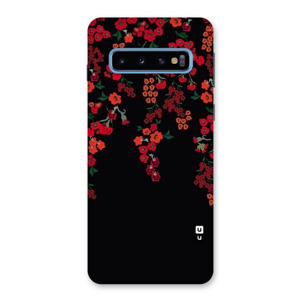 Red Floral Pattern Back Case for Galaxy S10