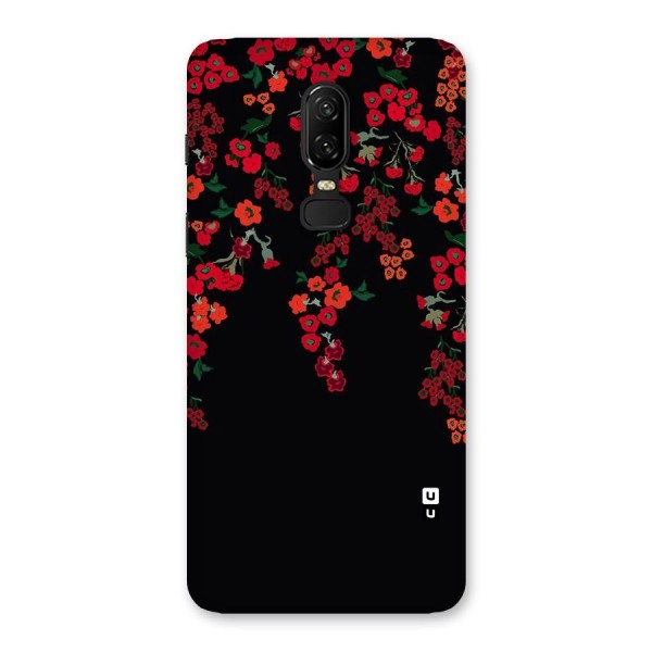 Red Floral Pattern Back Case for OnePlus 6