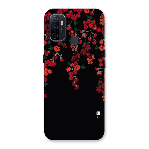 Red Floral Pattern Back Case for Oppo A53