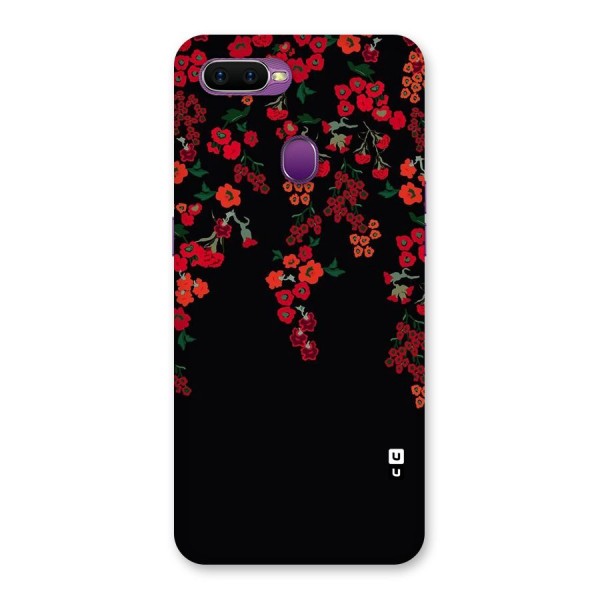 Red Floral Pattern Back Case for Oppo F9