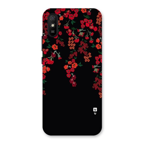 Red Floral Pattern Back Case for Redmi 9A