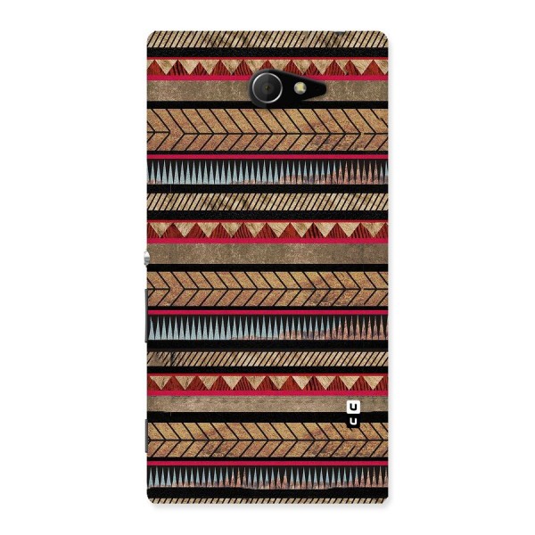 Red Indie Pattern Back Case for Sony Xperia M2