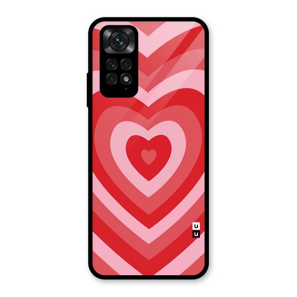 Red Retro Hearts Glass Back Case for Redmi Note 11