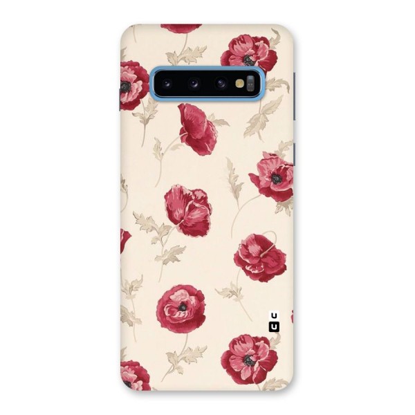 Red Rose Floral Art Back Case for Galaxy S10