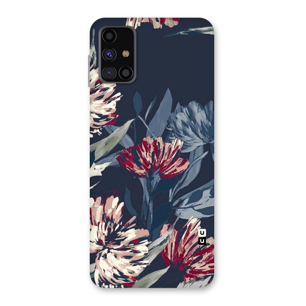 Red Rugged Floral Pattern Back Case for Galaxy M31s