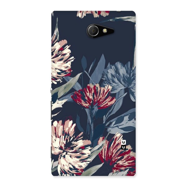 Red Rugged Floral Pattern Back Case for Sony Xperia M2