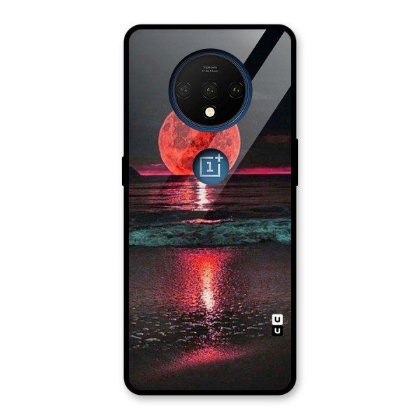 Red Sun Ocean Glass Back Case for OnePlus 7T