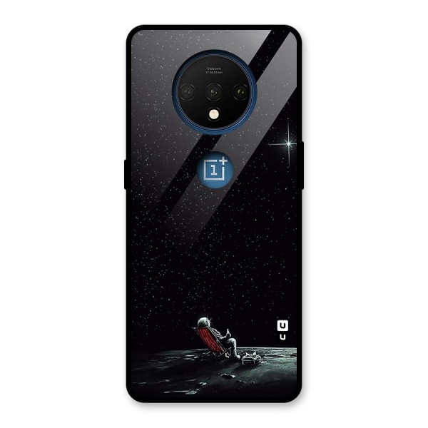Resting Spaceman Face Glass Back Case for OnePlus 7T