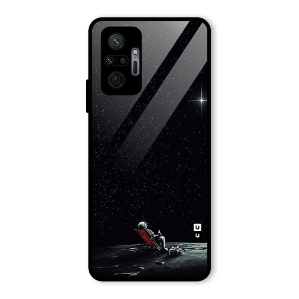 Resting Spaceman Face Glass Back Case for Redmi Note 10 Pro Max