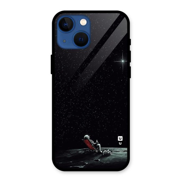 Resting Spaceman Face Glass Back Case for iPhone 13 Mini