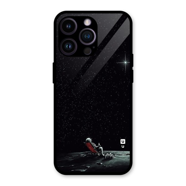 Resting Spaceman Face Glass Back Case for iPhone 14 Pro Max
