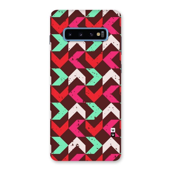 Retro Red Pink Pattern Back Case for Galaxy S10 Plus