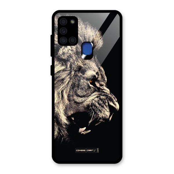 Roaring Lion Glass Back Case for Galaxy A21s