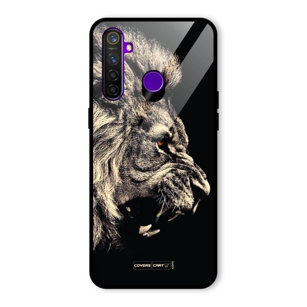 Roaring Lion Glass Back Case for Realme 5 Pro