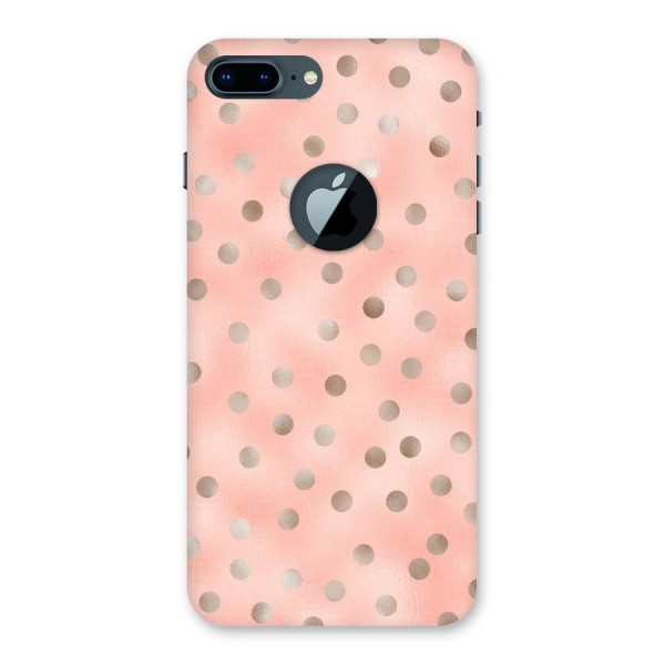 RoseGold Polka Dots Back Case for iPhone 7 Plus Logo Cut