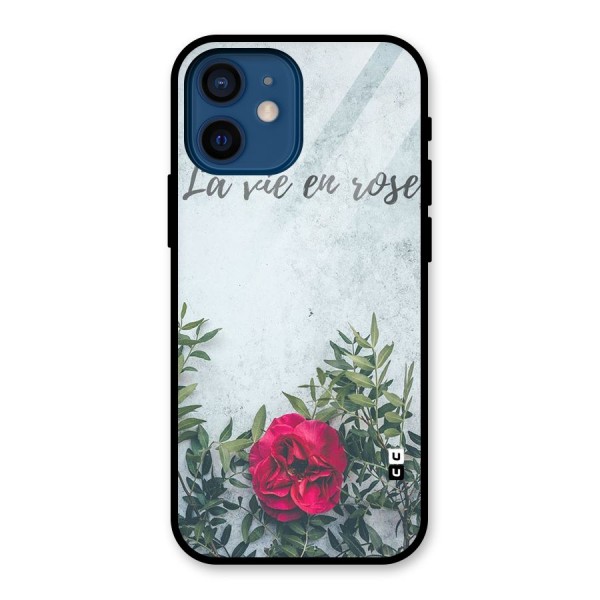 Rose Life Glass Back Case for iPhone 12 Mini
