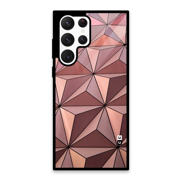 Rosegold Abstract Shapes Glass Back Case for Galaxy S22 Ultra 5G