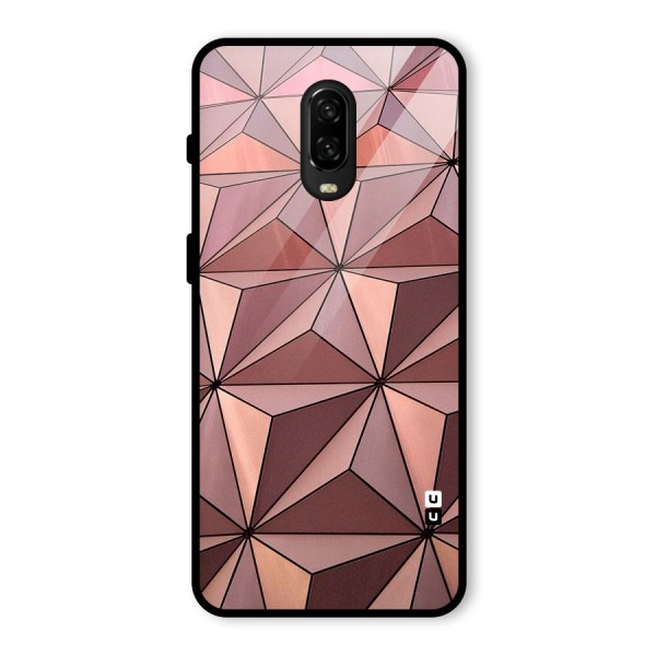 Rosegold Abstract Shapes Glass Back Case for OnePlus 6T