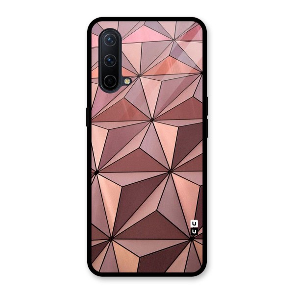 Rosegold Abstract Shapes Glass Back Case for OnePlus Nord CE 5G