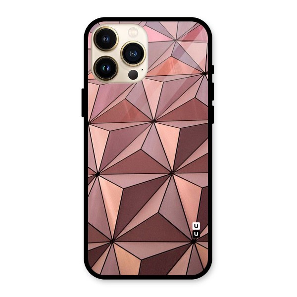 Rosegold Abstract Shapes Glass Back Case for iPhone 13 Pro Max