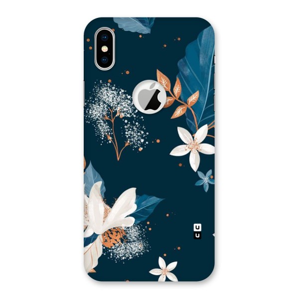 Royal Floral Back Case for iPhone X Logo Cut
