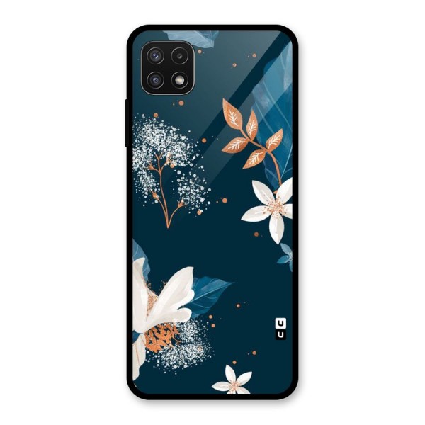 Royal Floral Glass Back Case for Galaxy A22 5G