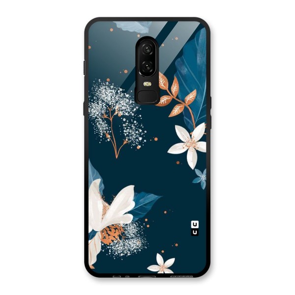 Royal Floral Glass Back Case for OnePlus 6