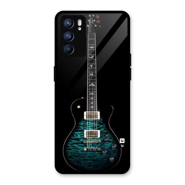 Royal Green Guitar Glass Back Case for Oppo Reno6 5G