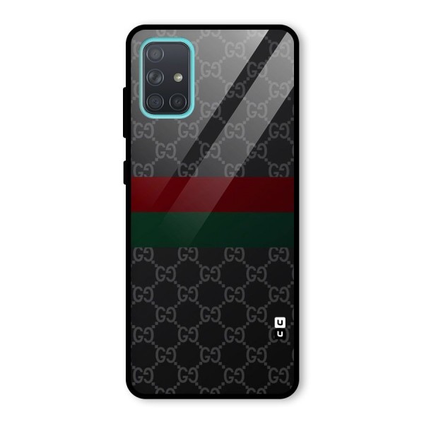 Royal Stripes Design Glass Back Case for Galaxy A71