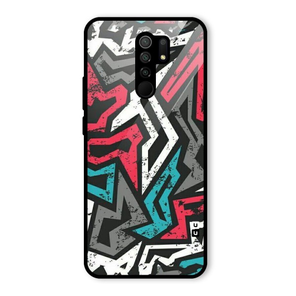 Rugged Strike Abstract Glass Back Case for Redmi 9 Prime
