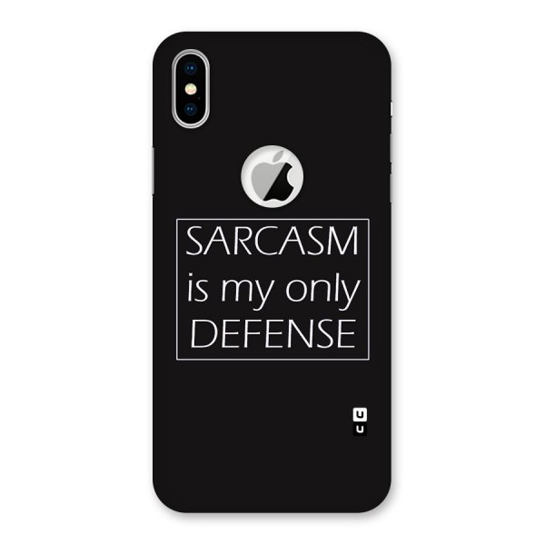 Sarcasm Defence Back Case for iPhone XS Logo Cut