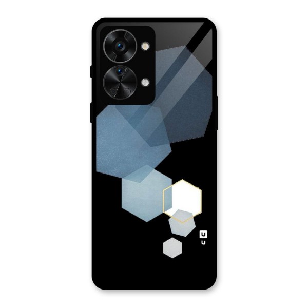 Shades Of Blue Shapes Glass Back Case for OnePlus Nord 2T